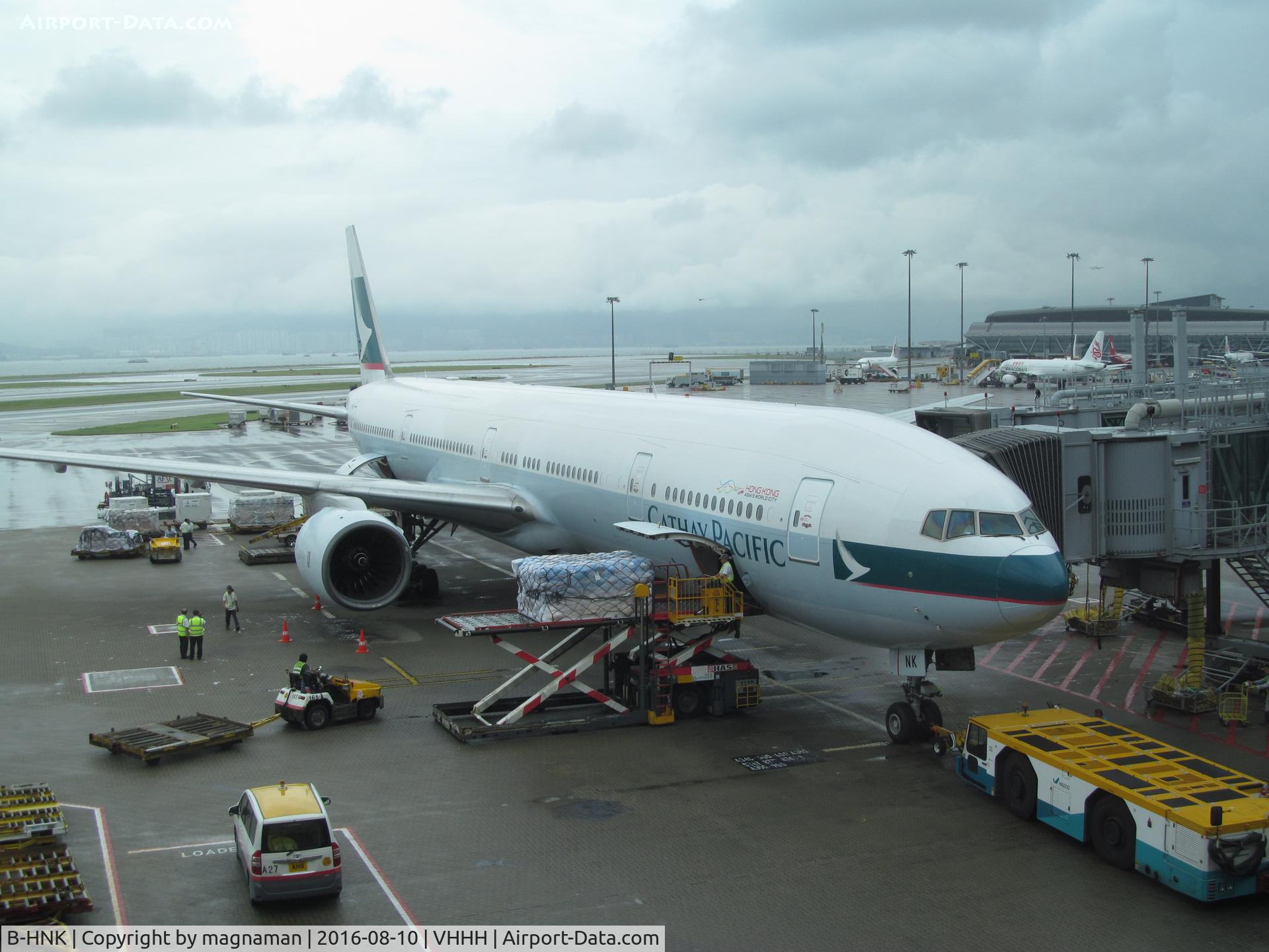 B-HNK, 1999 Boeing 777-367 C/N 27510, on stand