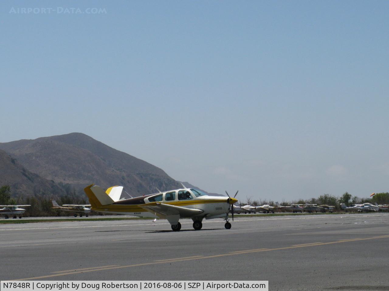 N7848R, 1968 Beech V35A Bonanza C/N D-8904, 1968 Beech V35A BONANZA, Continental IO-550 300 Hp upgrade, taxi off the active