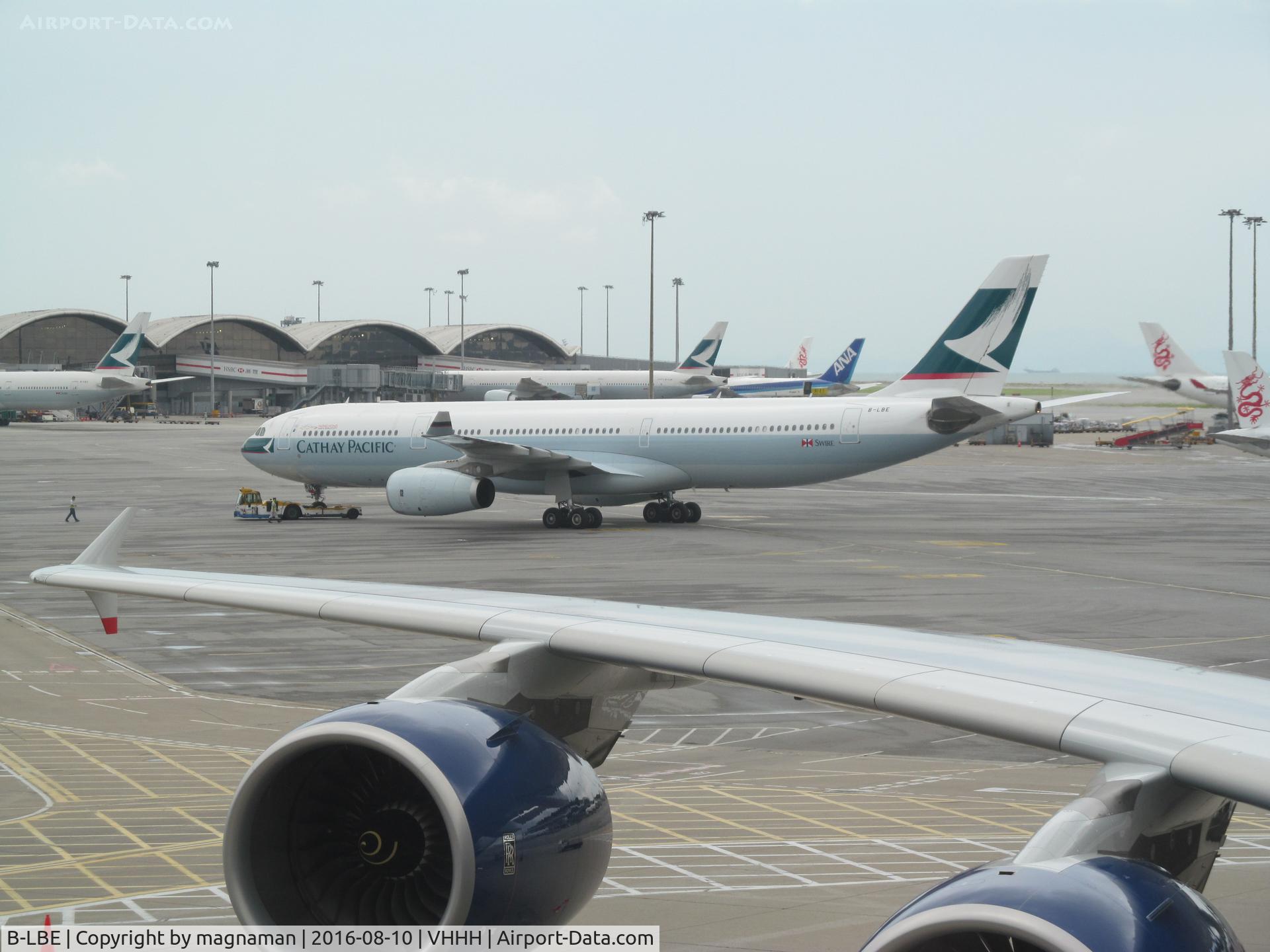 B-LBE, 2014 Airbus A330-343 C/N 1523, taxying out at VHHH