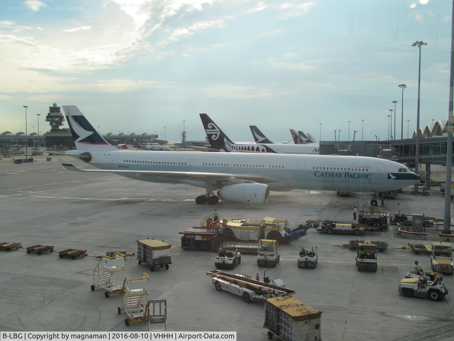 B-LBG, 2014 Airbus A330-343 C/N 1557, on stand at hkg