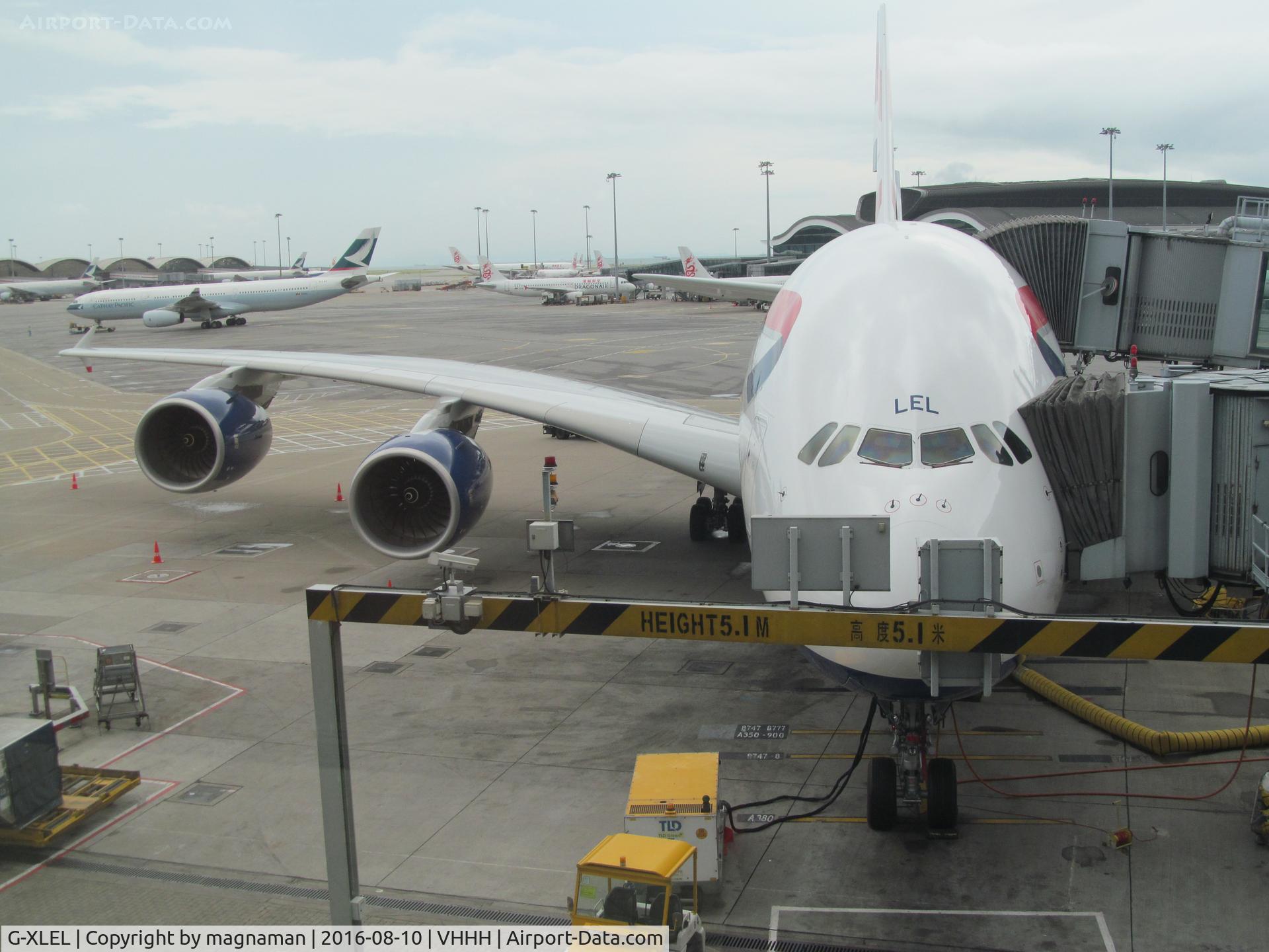 G-XLEL, 2016 Airbus A380-841 C/N 215, on stand