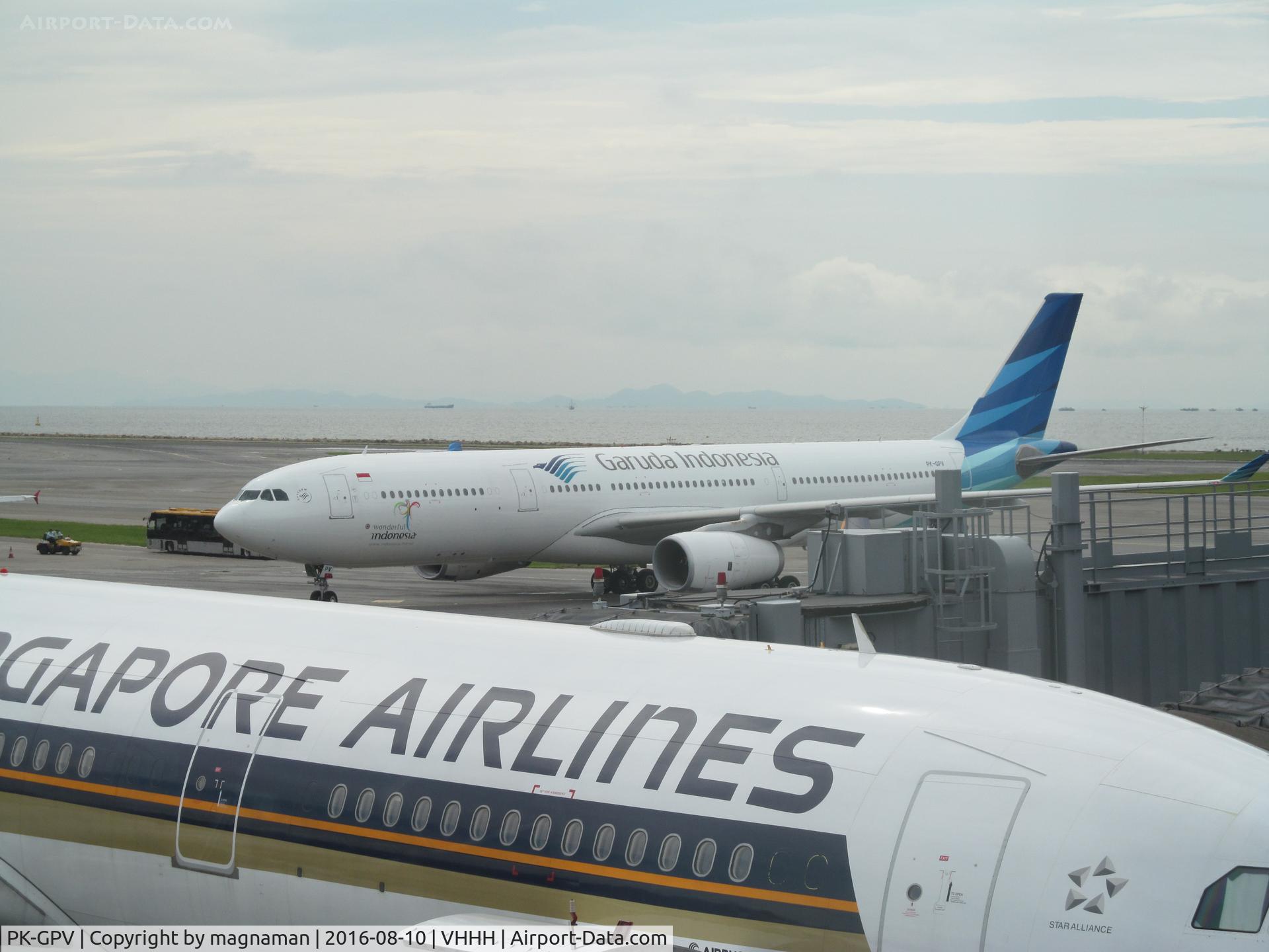 PK-GPV, 2014 Airbus A330-343 C/N 1577, just landed