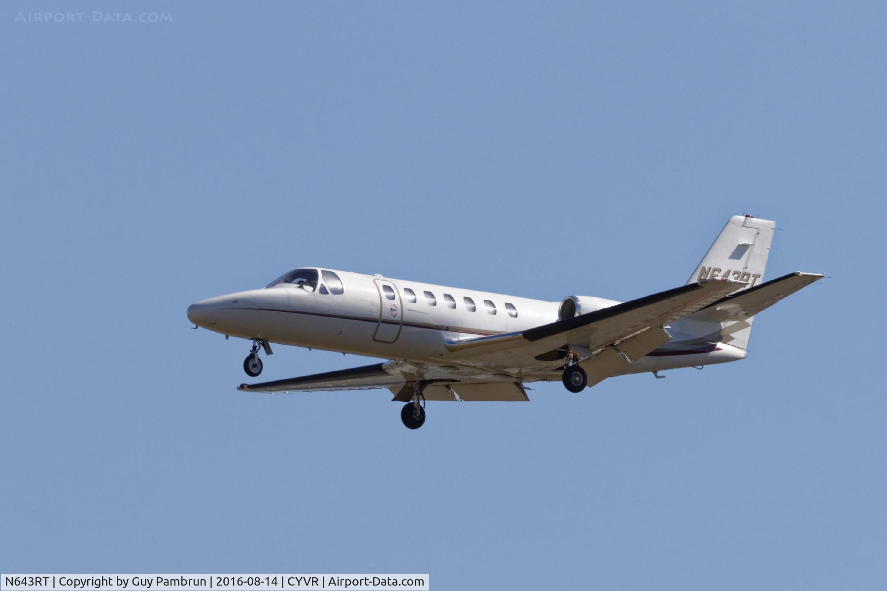 N643RT, 1989 Cessna 560 Citation V C/N 560-0019, Landing