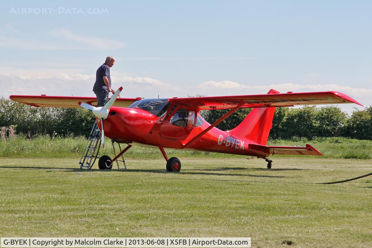 G-BYEK, 2000 Stoddard-Hamilton GlaStar GS-1 C/N PFA 295-13087, Stoddard-Hamilton GlaStar GS-1, re-fueling at Fishburn Airfield, June 8th 2013.