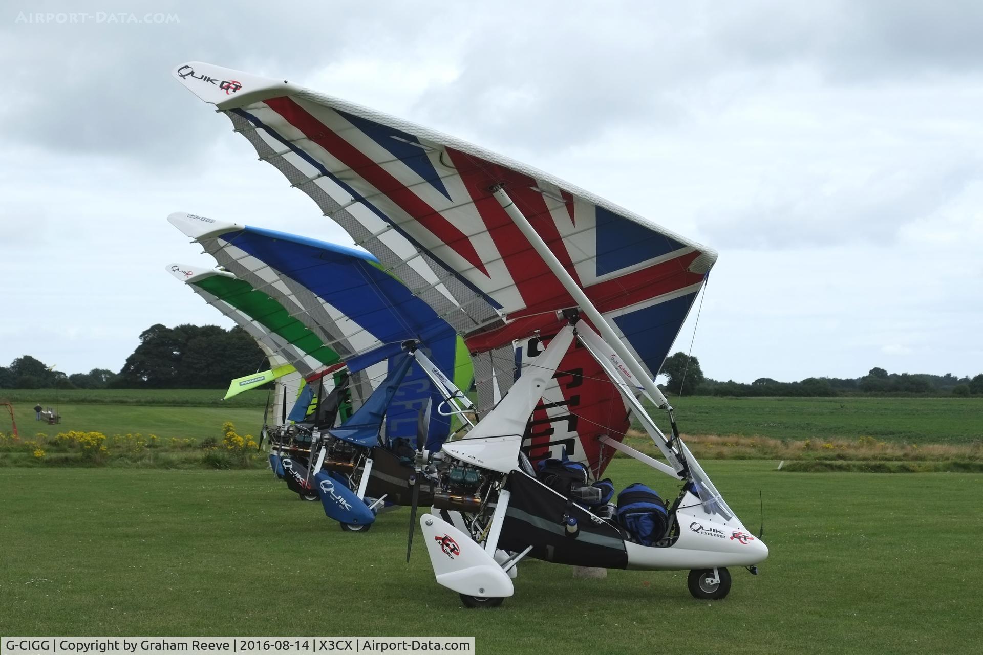 G-CIGG, 2014 P&M Aviation Quik GTR C/N 8690, Parked at Northrepps.