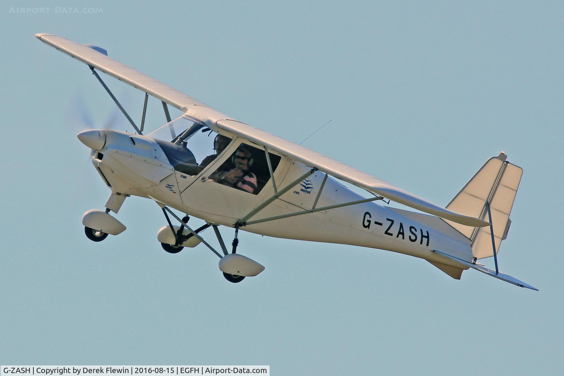 G-ZASH, 2013 Comco Ikarus C42 FB80 C/N 1304-7257, Ikarus, Gower Flight Centre, seen departing runway 22 for a local sortie.