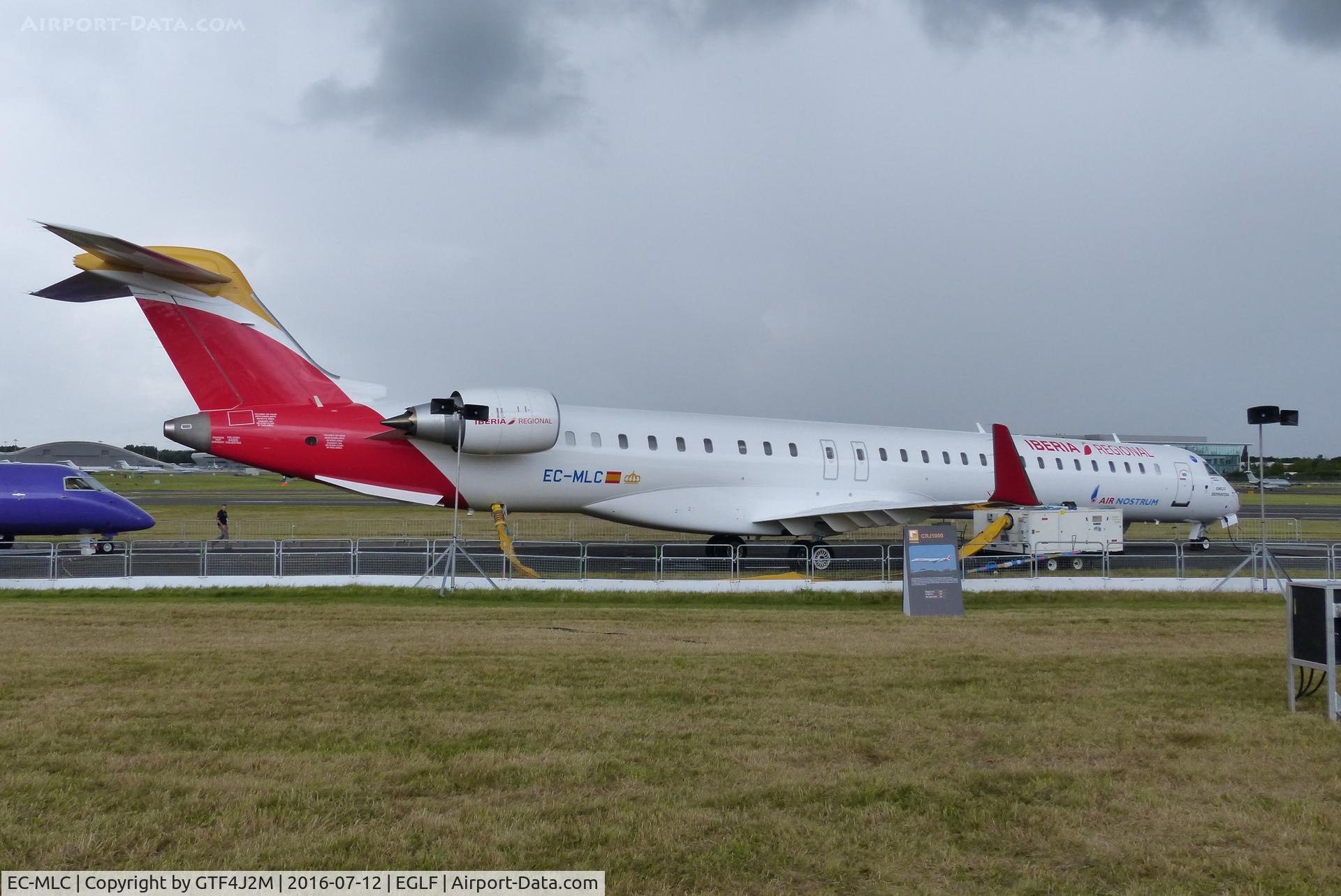EC-MLC, 2016 Bombardier CRJ-1000ER NG (CL-600-2E25) C/N 19048, EC-MLC at Farnborough 12.7.16