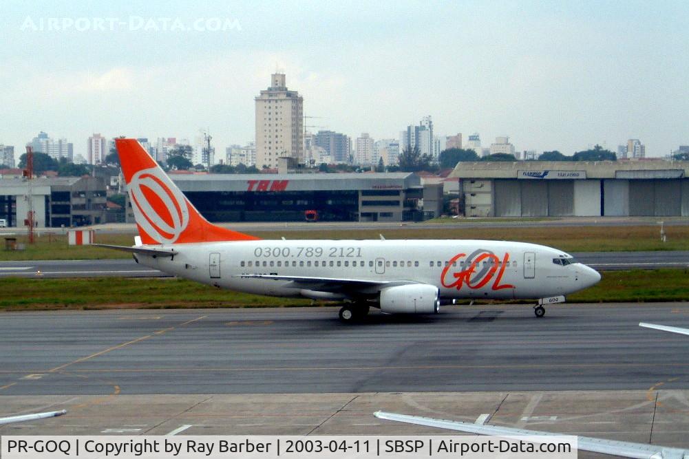 PR-GOQ, 2002 Boeing 737-76N C/N 33417, Boeing 737-76N [33417] (GOL Linhas Aereas Inteligentes) Sao Paulo-Congonhas~PP 11/04/2003