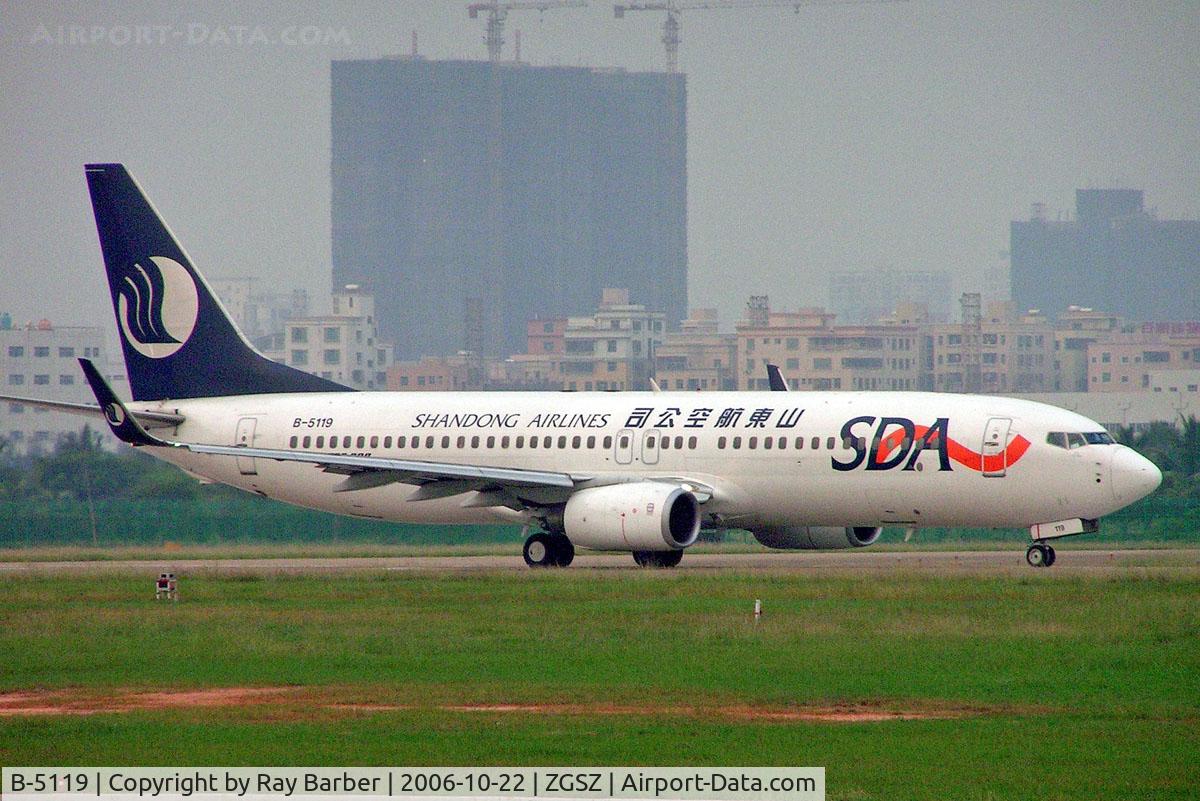 B-5119, 2005 Boeing 737-85N C/N 33665, Boeing 737-85N [33665] (Shandong Airlines) Shenzhen-Baoan~B 22/10/2006