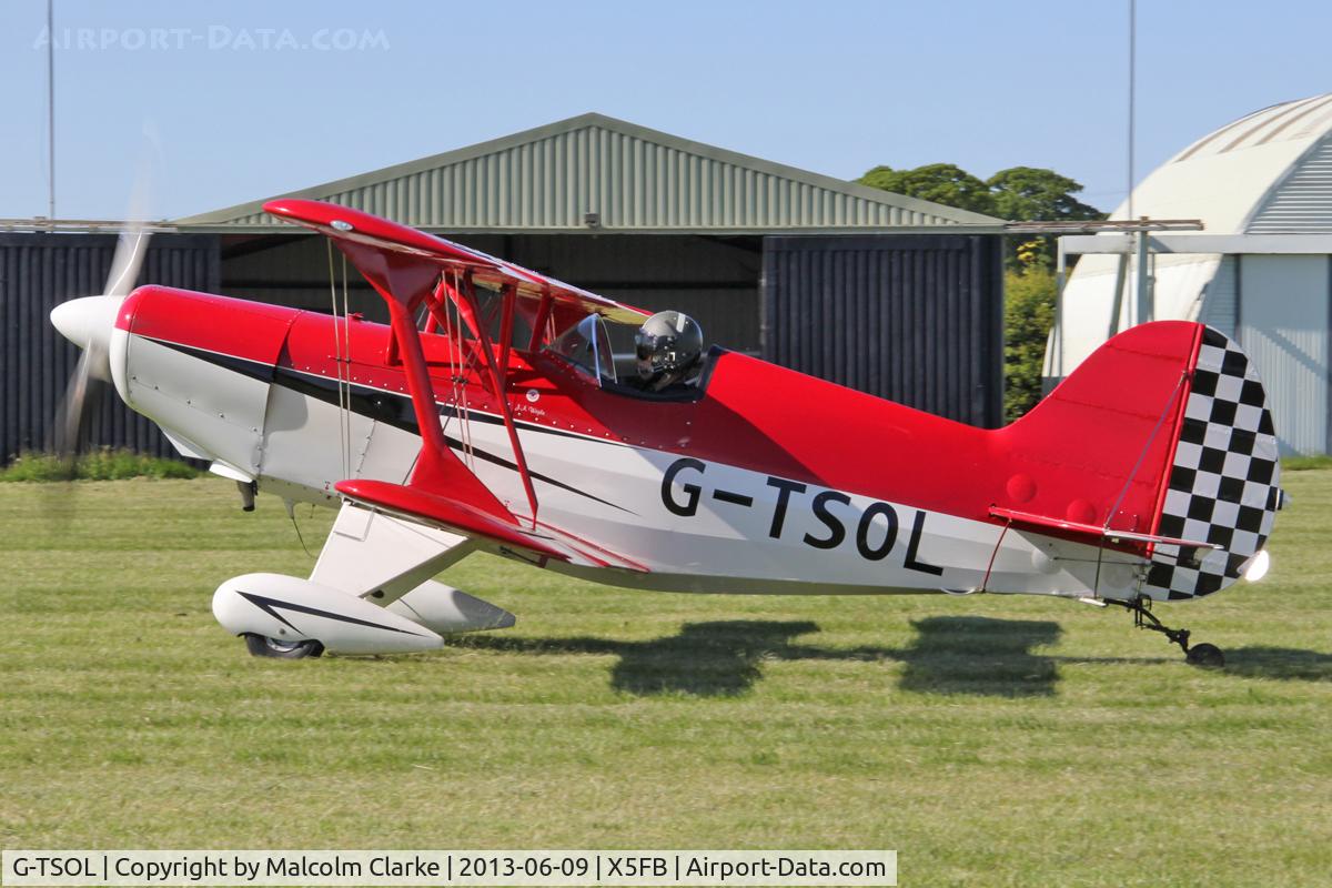 G-TSOL, 1991 EAA Acro Sport I C/N PFA 072-11391, EAA Acro Sport I, a Fishburn Airfield resident, June 9th 2013.