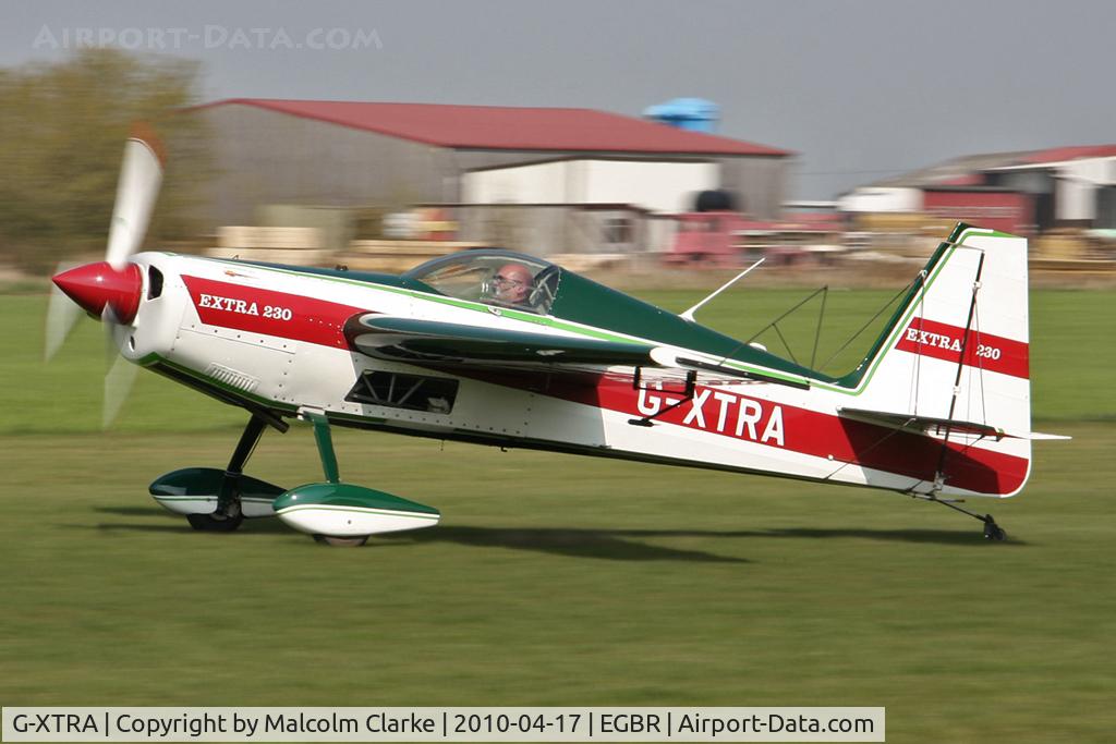 G-XTRA, 1987 Extra EA-230 C/N 12A, Extra EA-230. A participant in the 2010 John McLean Trophy aerobatics competition, Breighton Airfield, UK.
