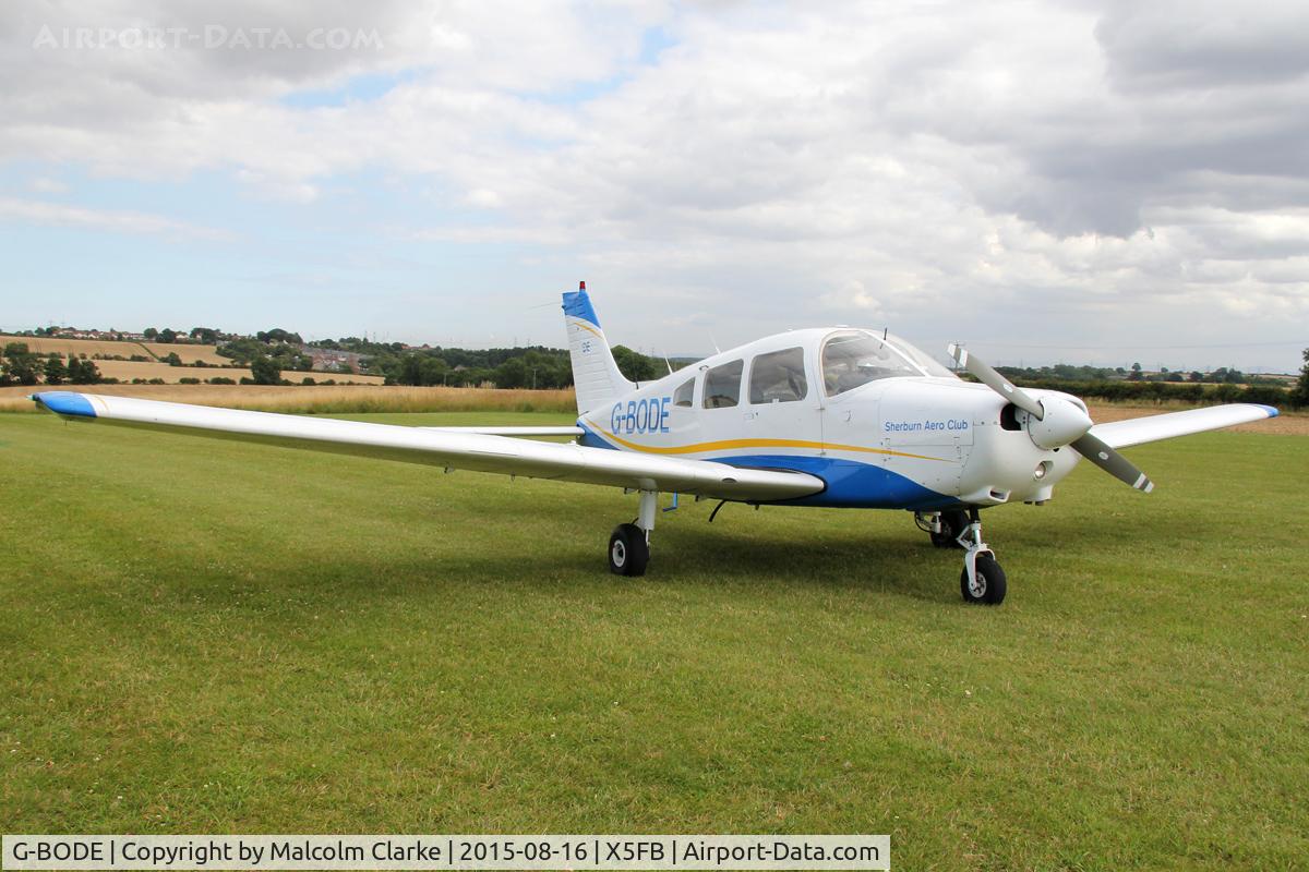 G-BODE, 1988 Piper PA-28-161 Cherokee Warrior II C/N 2816039, Piper PA-28-161 Cherokee Warrior II, Fishburn Airfield, August 16th 2015.