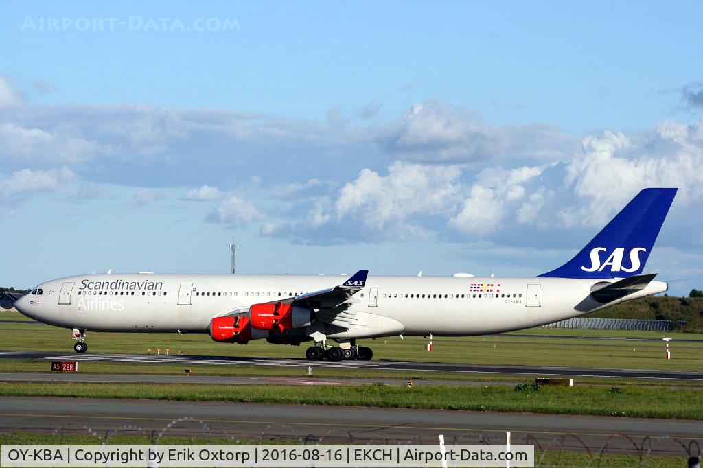 OY-KBA, 2001 Airbus A340-313X C/N 435, OY-KBA just arrived rw 04L