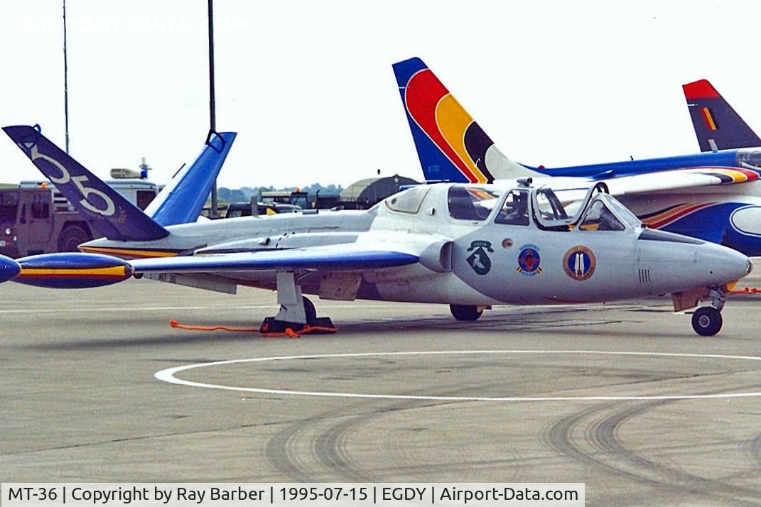 MT-36, Fouga CM-170R Magister C/N 293, Fouga CM-170R Magister [293] (Belgian Air Force) RNAS Yeovilton~G 15/07/1995