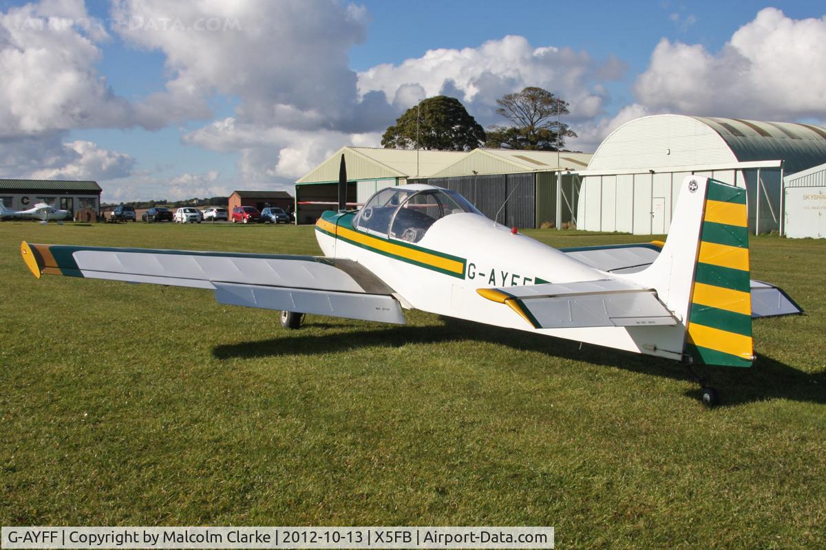 G-AYFF, 1971 Rollason Druine D-62B Condor C/N RAE/647, Rollason Druine D-62B Condor, a resident at Fishburn Airfield, October 13th 2012.