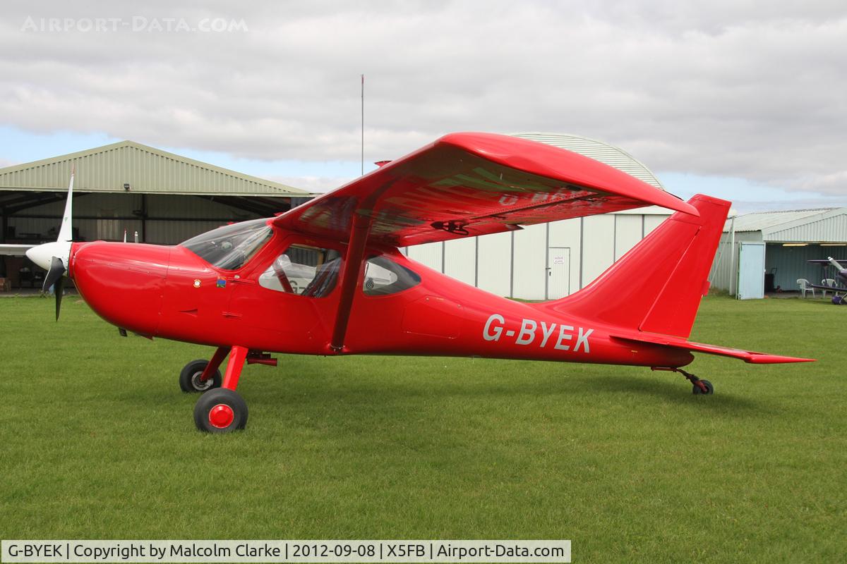 G-BYEK, 2000 Stoddard-Hamilton GlaStar GS-1 C/N PFA 295-13087, Stoddard-Hamilton GlaStar GS-1 now fitted with a performance enhancing three bladed propeller. Fishburn Airfield UK, September 8th 2012.