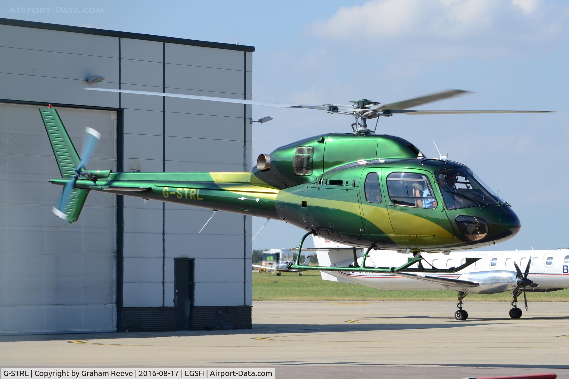 G-STRL, 2004 Eurocopter AS-355N Ecureuil 2 C/N 5733, About to depart from Norwich.