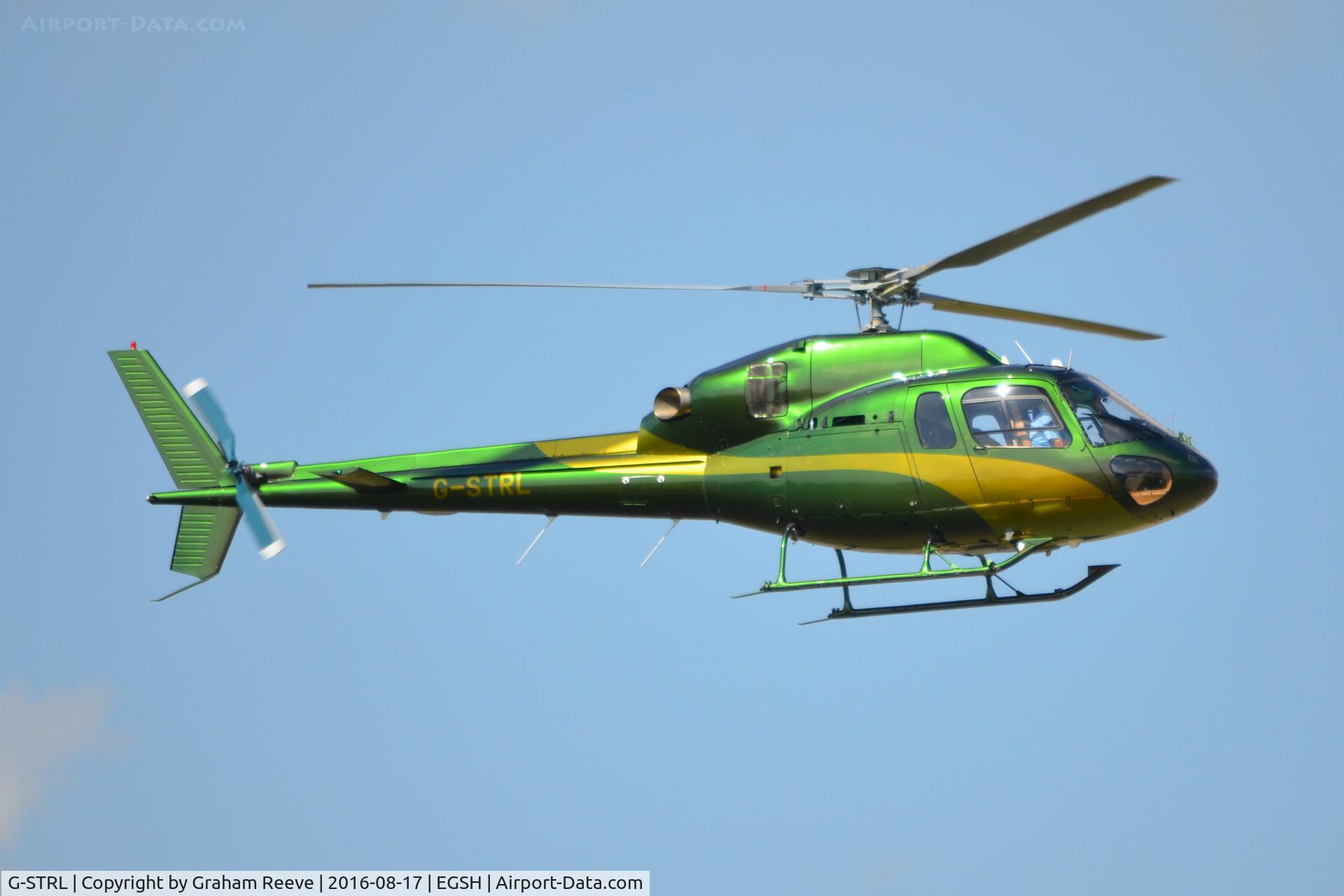 G-STRL, 2004 Eurocopter AS-355N Ecureuil 2 C/N 5733, Approaching Norwich's runway 