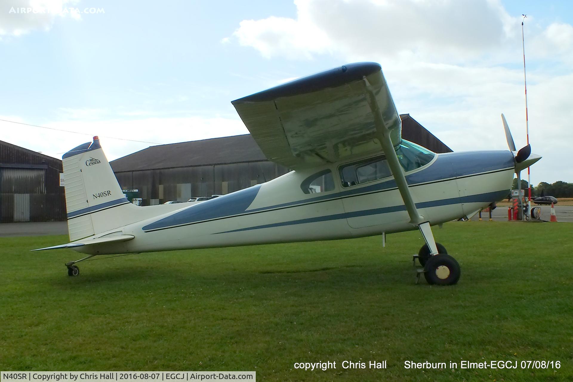 N40SR, 1962 Cessna 180E C/N 18051093, at the Royal Aero Club (RRRA) Air Race, Sherburn in Elmet