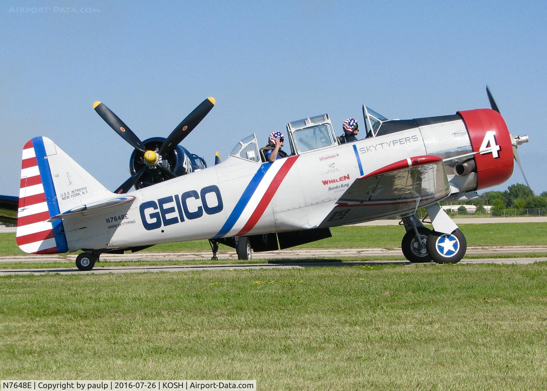 N7648E, 1942 North American SNJ-3 Texan C/N 78-6987, AirVenture 2016.
