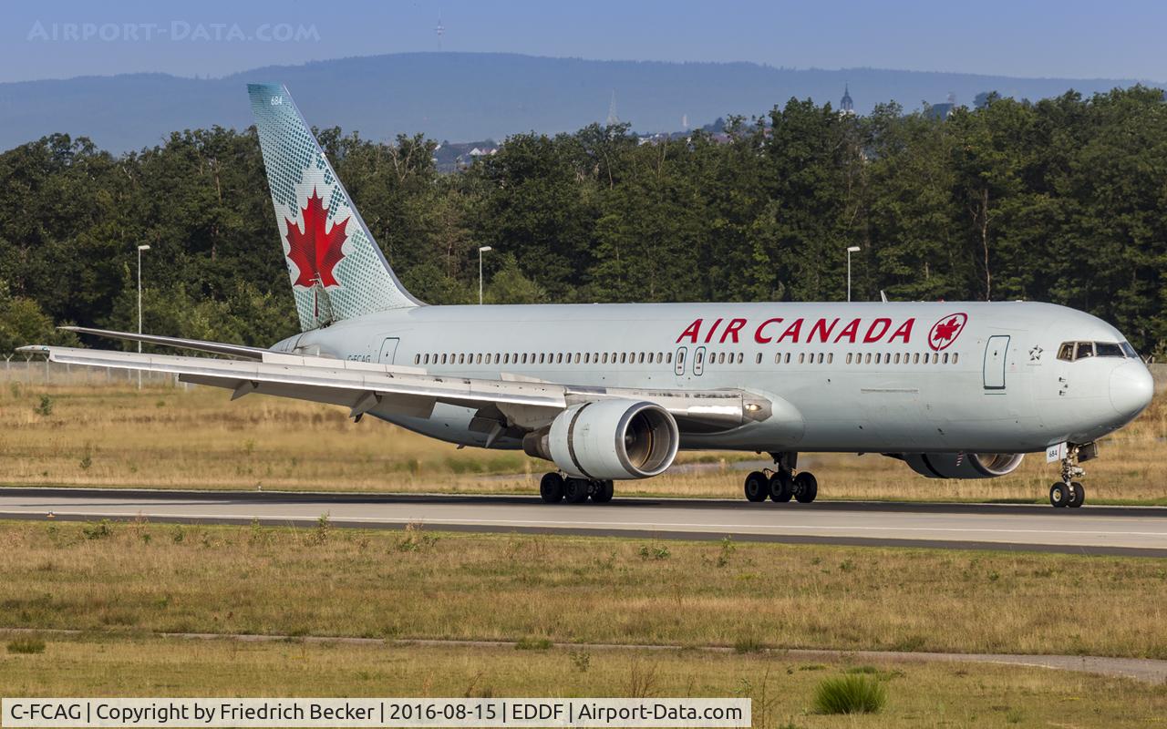 C-FCAG, 1988 Boeing 767-375/ER C/N 24085, decelerating after touchdown