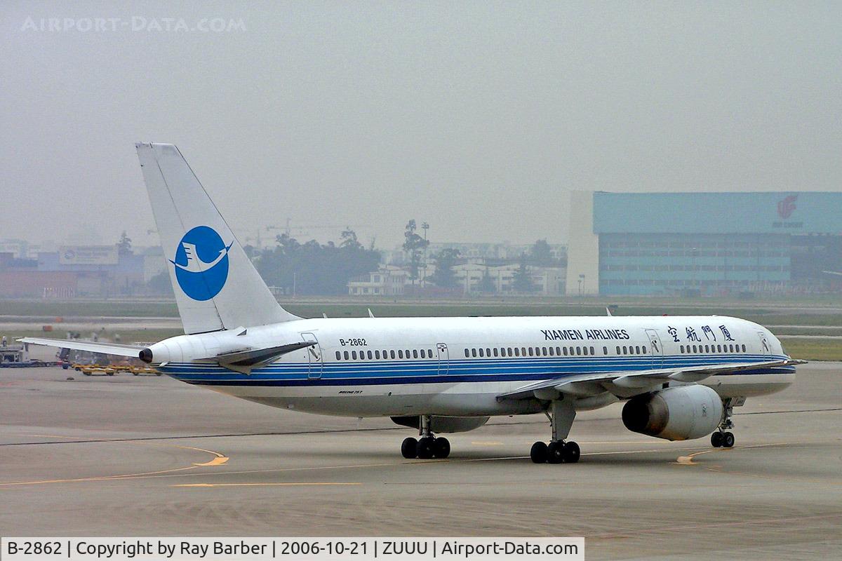 B-2862, 2004 Boeing 757-25C C/N 34008, Boeing 757-25 [34008] (Xiamen Airlines) Chengdu-Shuangliu~B 21/10/2006