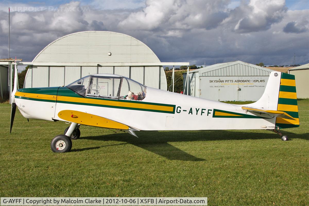 G-AYFF, 1971 Rollason Druine D-62B Condor C/N RAE/647, Rollason Druine D-62B Condor, Fishburn Airfield, October 6th 2012.