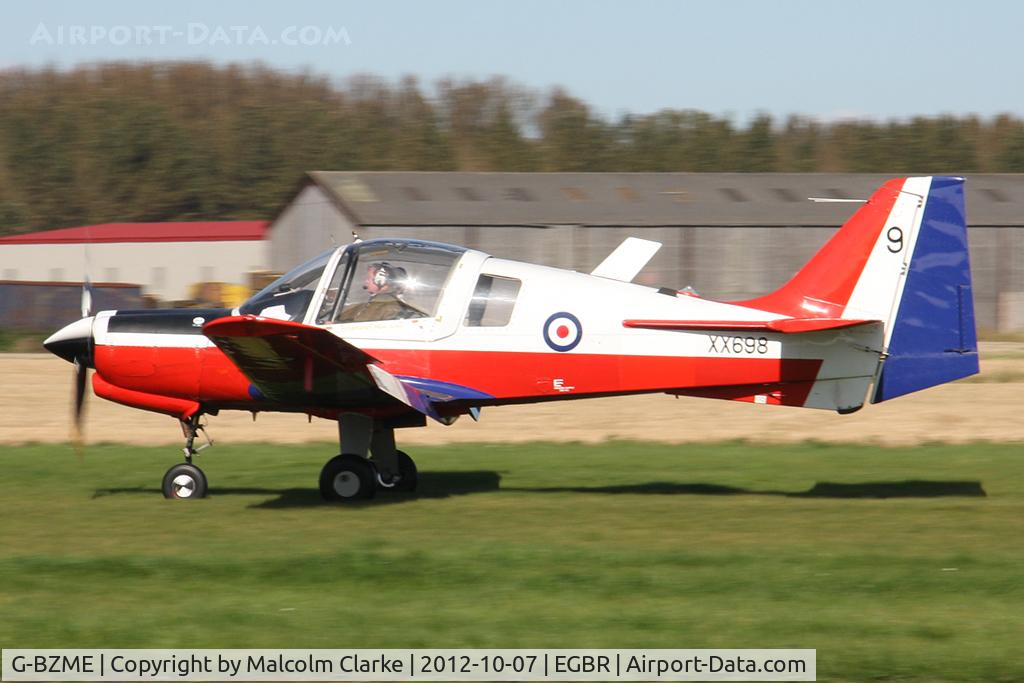 G-BZME, 1975 Scottish Aviation Bulldog T.1 C/N BH120/347, Scottish Aviation Bulldog T.1. Hibernation Fly-In, The Real Aeroplane Club, Breighton Airfield, October 7th 2012.