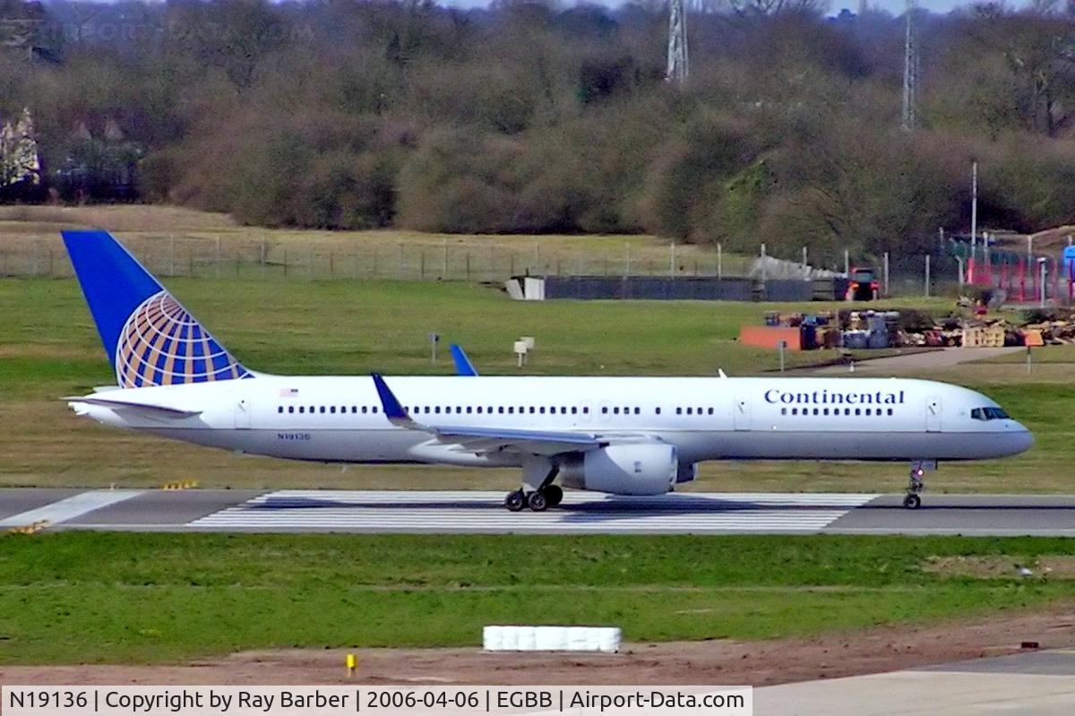 N19136, 1999 Boeing 757-224 C/N 29285, Boeing 757-224ET [29285] (Continental Airlines) Birmingham Int'l~G 06/04/2006