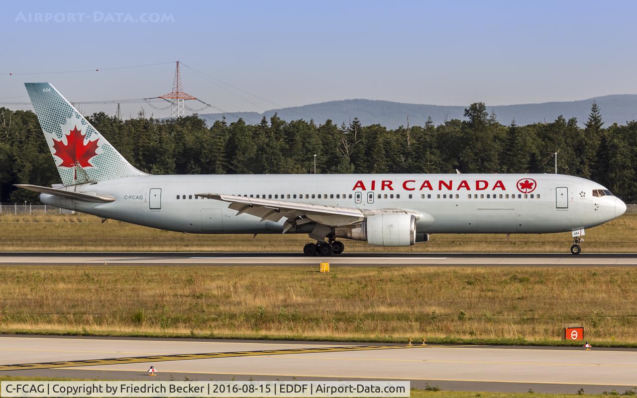 C-FCAG, 1988 Boeing 767-375/ER C/N 24085, decelerating after touchdown