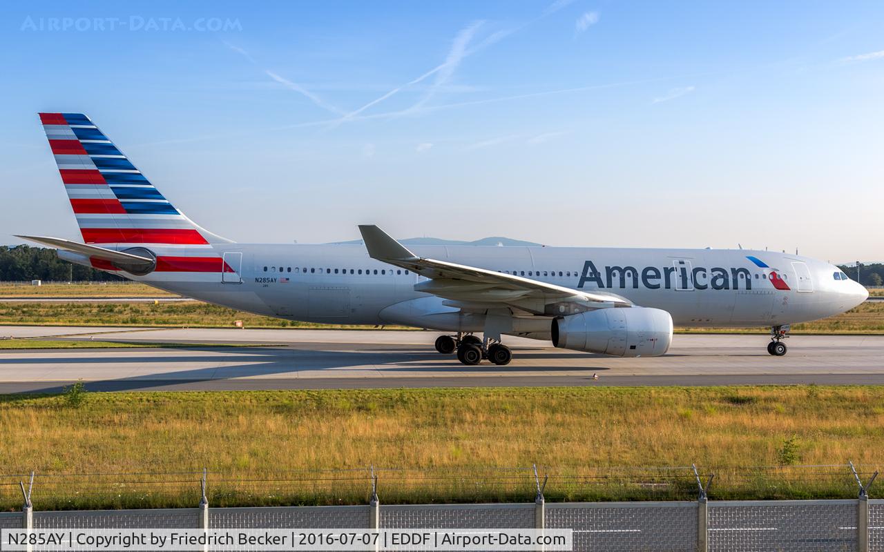 N285AY, 2010 Airbus A330-243 C/N 1100, taxying to the gate