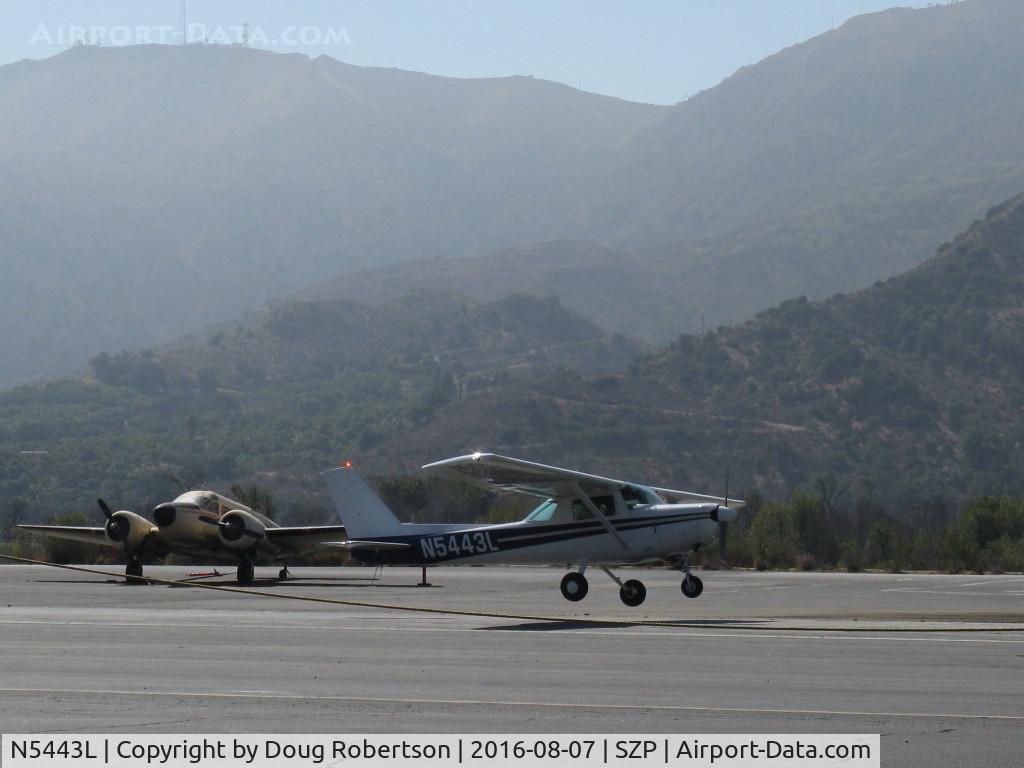 N5443L, 1980 Cessna 152 C/N 15284315, 1980 Cessna 152, Lycoming O-235 115 Hp, takeoff climb Runway 22