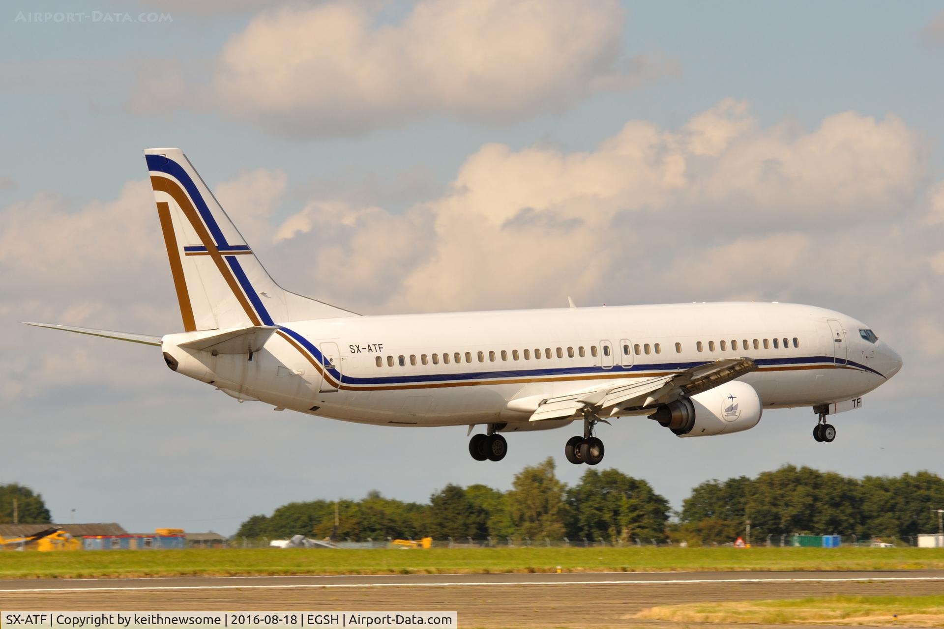 SX-ATF, 1992 Boeing 737-406 C/N 25423, Arriving for maintenance.
