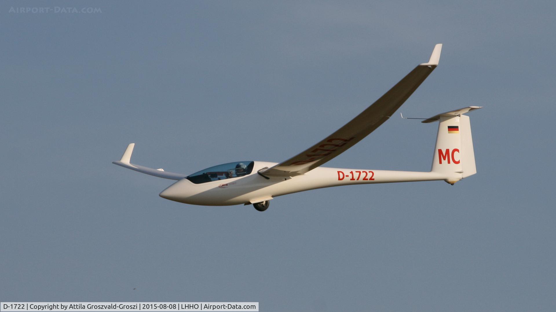 D-1722, 1986 Schleicher ASW 20 C/N 20481, Hajdúszoboszló Airport, Hungary - 60. Hungary Gliding National Championship and third Civis Thermal Cup, 2015