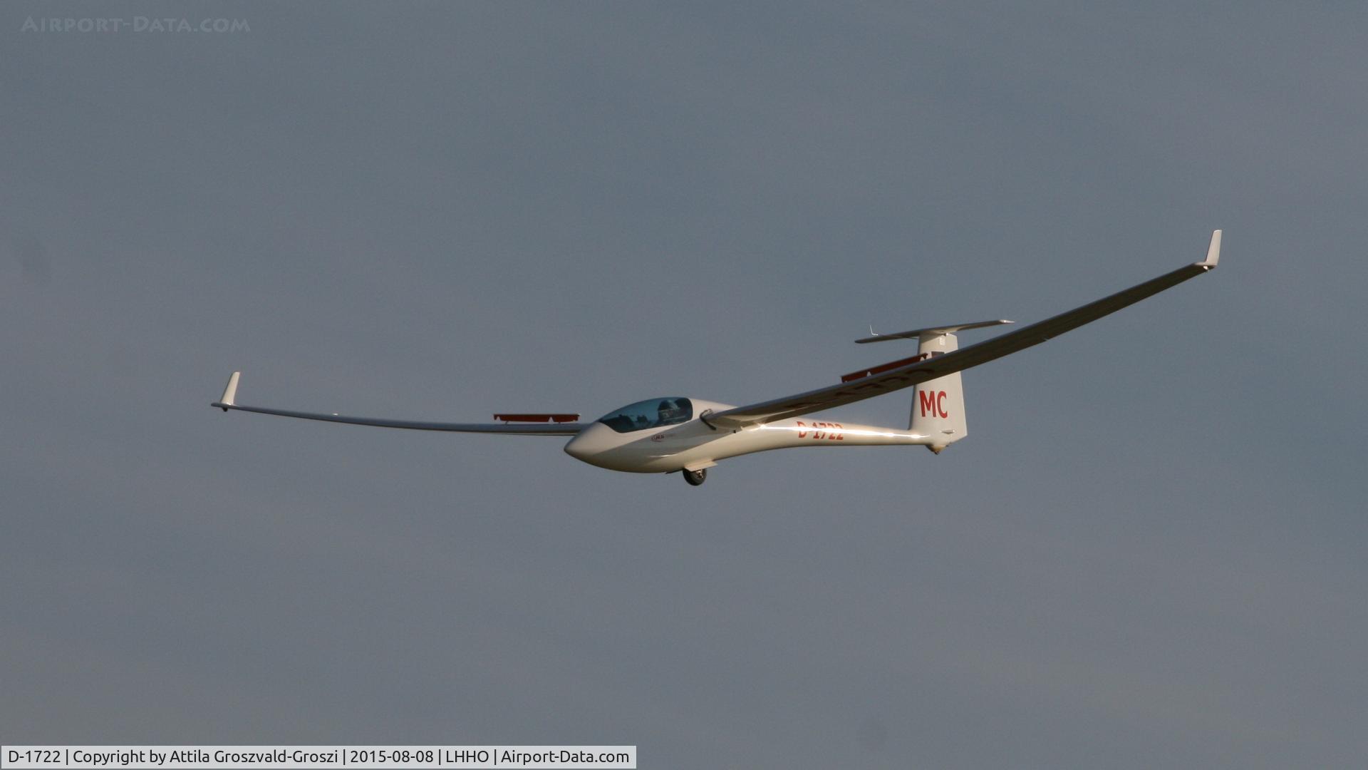 D-1722, 1986 Schleicher ASW 20 C/N 20481, Hajdúszoboszló Airport, Hungary - 60. Hungary Gliding National Championship and third Civis Thermal Cup, 2015