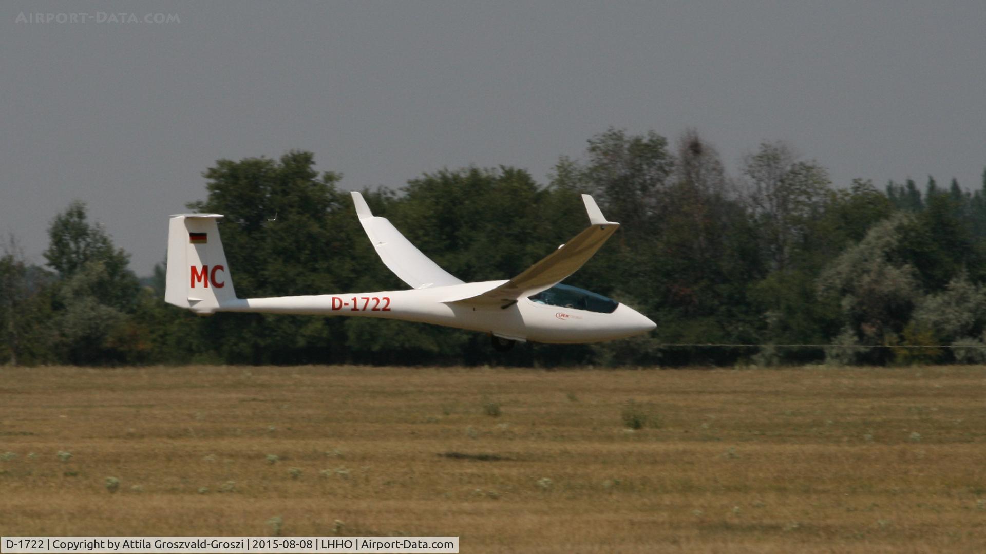 D-1722, 1986 Schleicher ASW 20 C/N 20481, Hajdúszoboszló Airport, Hungary - 60. Hungary Gliding National Championship and third Civis Thermal Cup, 2015