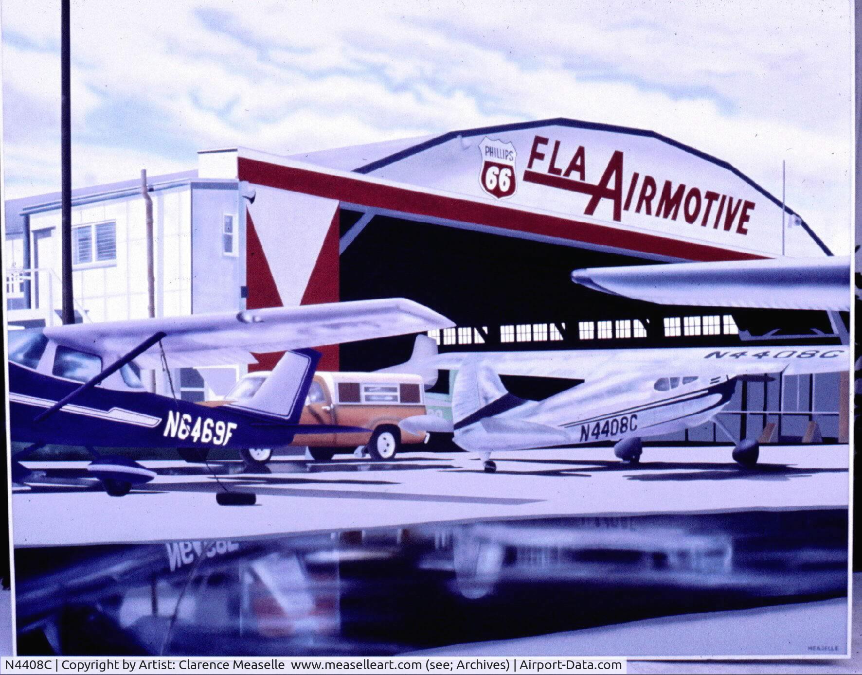 N4408C, 1952 Cessna 195 C/N 7993, This is an acrylic painting on canvas titled: 