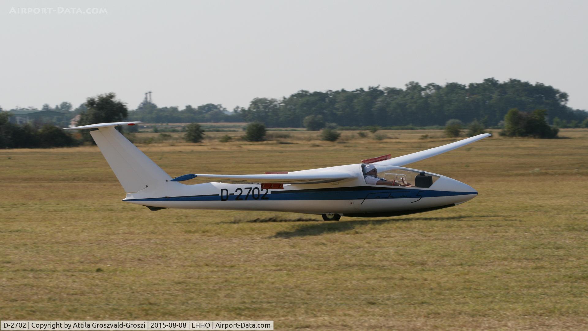 D-2702, 1970 PZL-Bielsko SZD-32A Foka 5 C/N W-427, Hajdúszoboszló Airport, Hungary - 60. Hungary Gliding National Championship and third Civis Thermal Cup, 2015