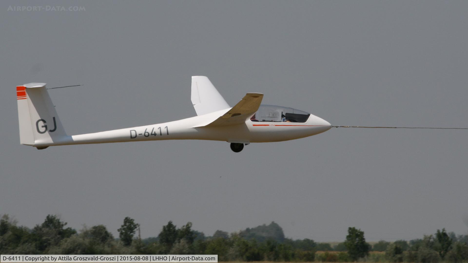 D-6411, 1982 Rolladen-Schneider LS-4 C/N 4173, Hajdúszoboszló Airport, Hungary - 60. Hungary Gliding National Championship and third Civis Thermal Cup, 2015