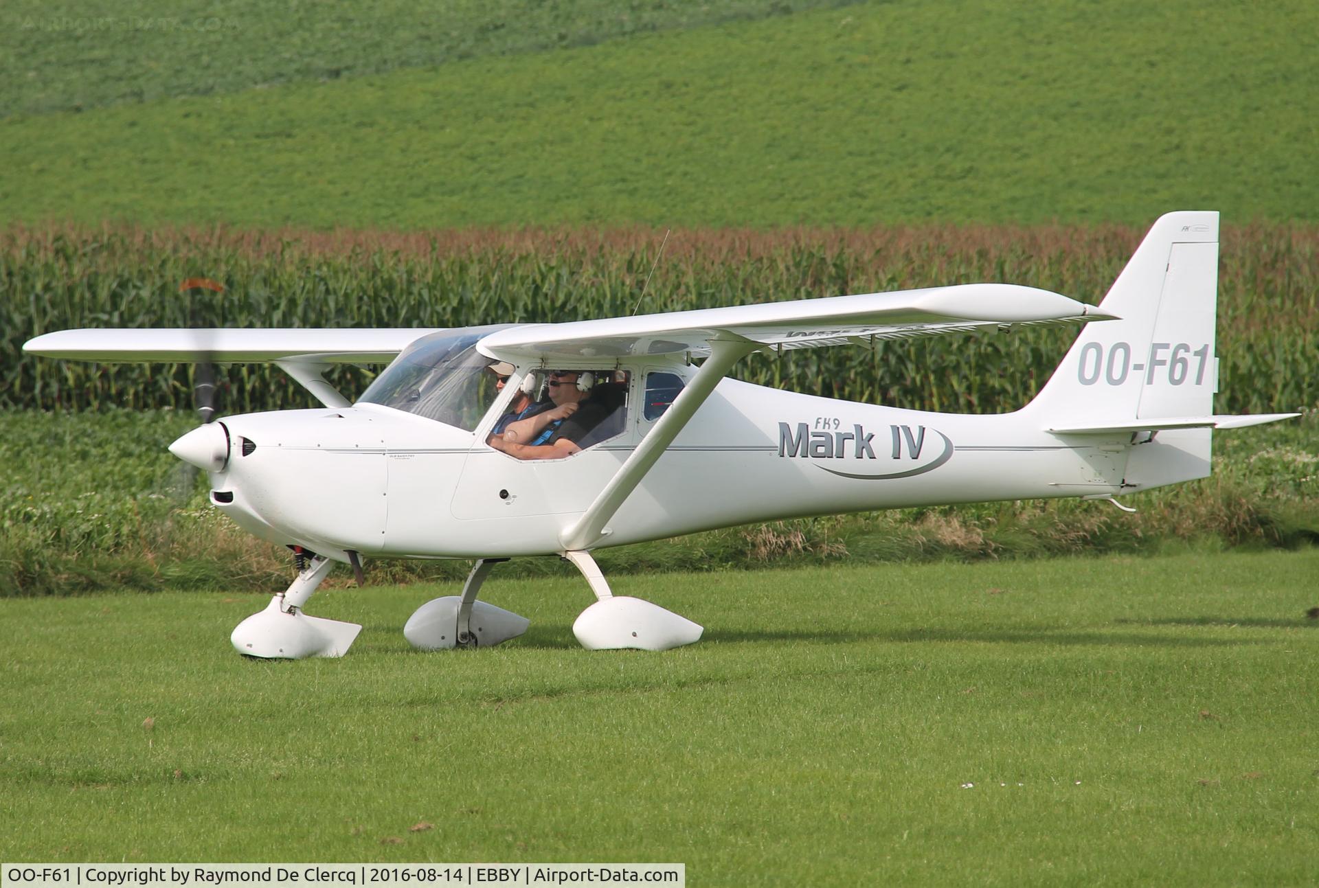 OO-F61, 2007 B & F Technik FK-9 Mark IV C/N 09-04-320, Ready for take off at Baisy-Thy.