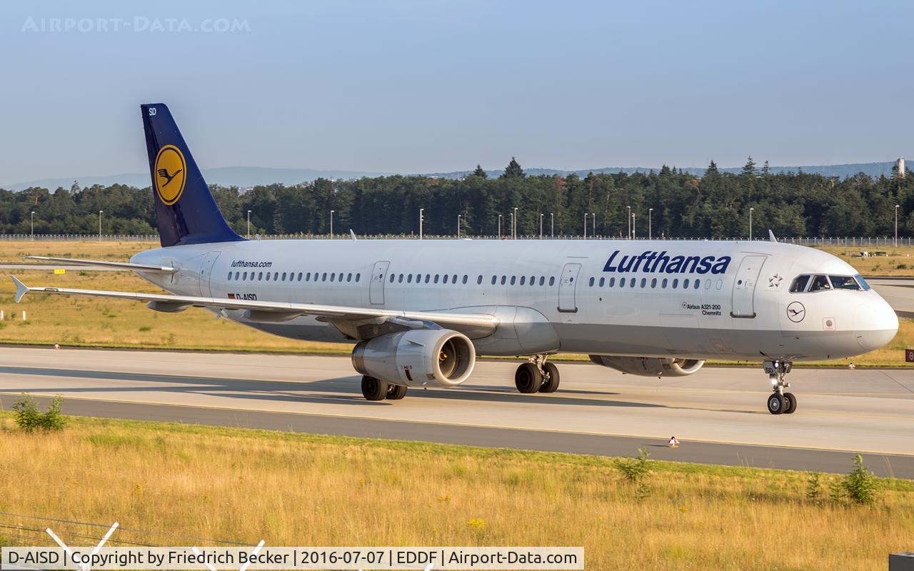 D-AISD, 2000 Airbus A321-231 C/N 1188, taxying to the gate