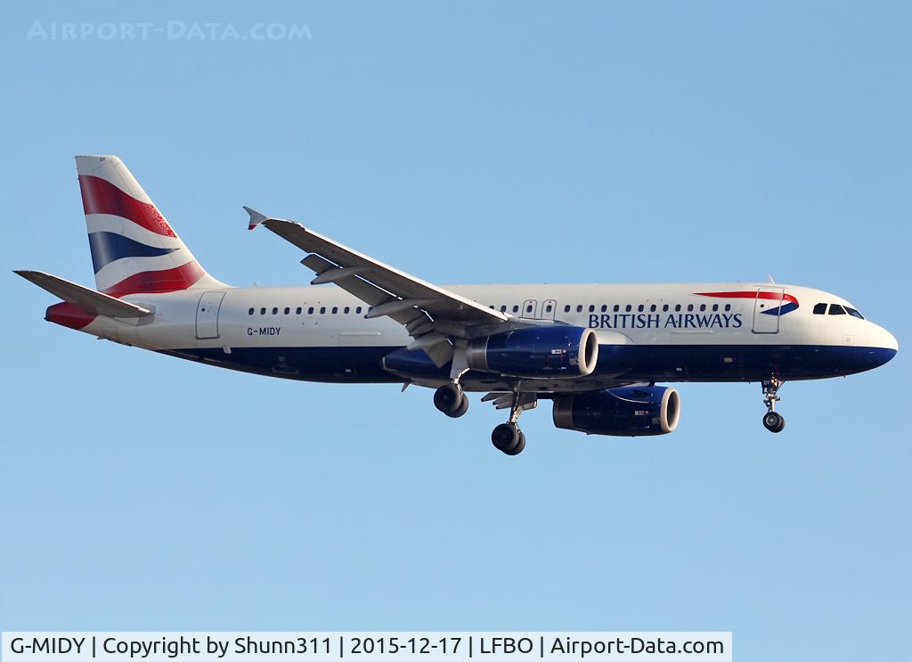 G-MIDY, 1999 Airbus A320-232 C/N 1014, Landing rwy 14R
