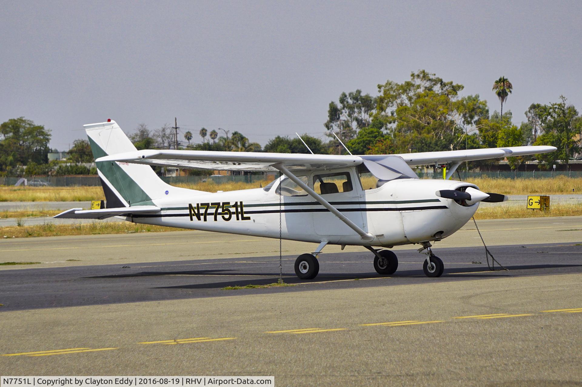 N7751L, 1970 Cessna R172G C/N R1720427, Cessna N7751L parked on the ramp at Reid-hillview Airport in California. 2016.