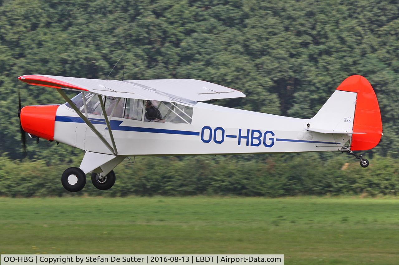 OO-HBG, Piper L-18C Super Cub (PA-18-95) C/N 18-3228, Schaffen oldtimer Fly In 2016.