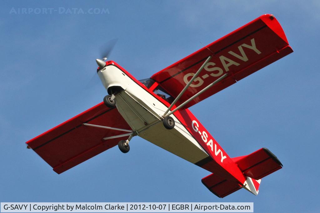 G-SAVY, 2009 ICP MXP-740 Savannah VG Jabiru(1) C/N BMAA/HB/499, Aerotec MXP-740 Savanah VG Jabiru 1. Hibernation Fly-In, The Real Aeroplane Company, Breighton Airfield, October 7th 2012.