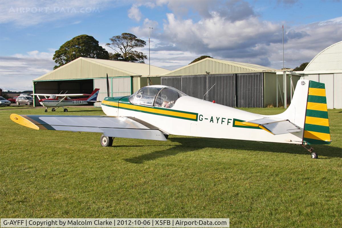 G-AYFF, 1971 Rollason Druine D-62B Condor C/N RAE/647, Rollason Druine D-62B Condor, Fishburn Airfield, October 6th 2012.