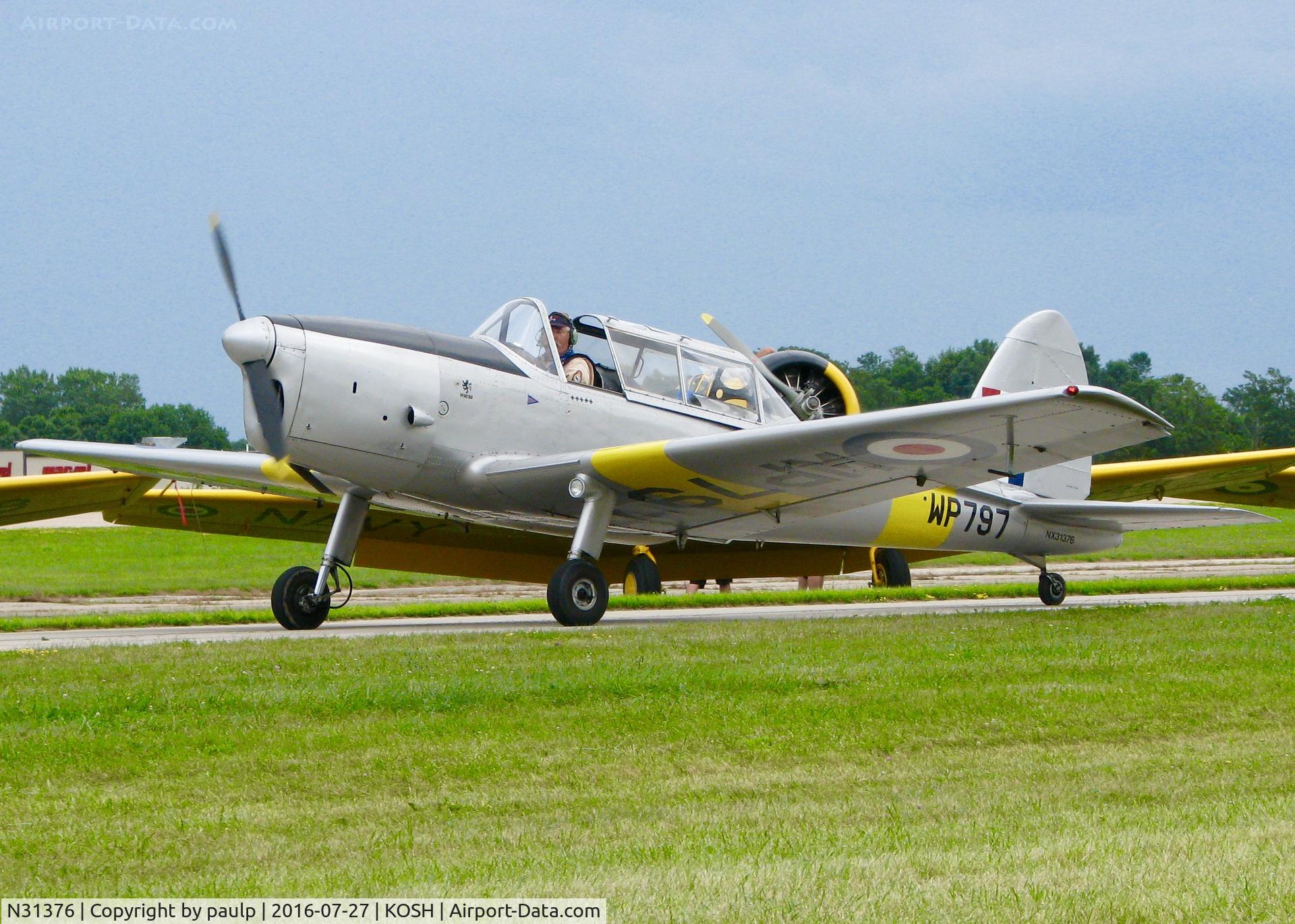N31376, 1951 De Havilland DHC-1 Chipmunk T.10 C/N C1/0689 (DHB-580?), AirVenture 2016.