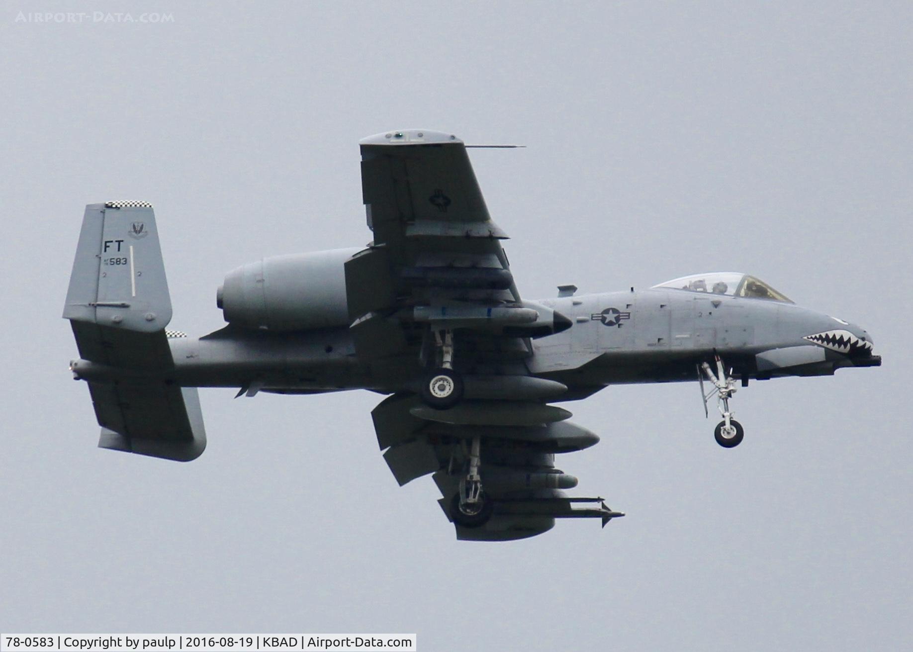 78-0583, Fairchild Republic A-10A Thunderbolt II C/N A10-0203, At Barksdale Air Force Base.