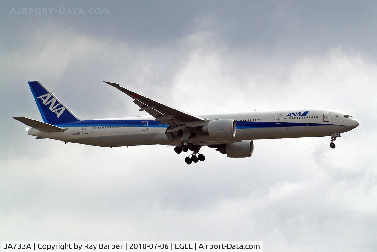 JA733A, 2005 Boeing 777-381/ER C/N 32648, Boeing 777-381ER [32648] (All Nippon Airways) Home~G 06/07/2010. On approach 27L.