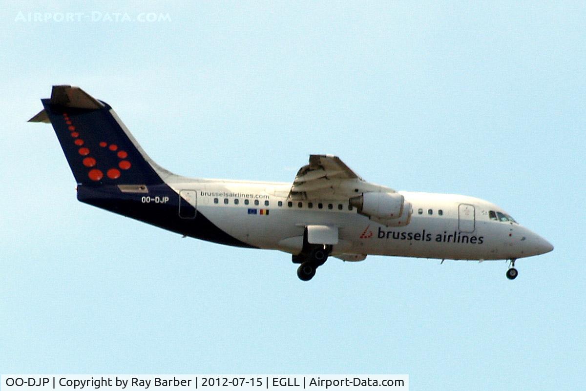 OO-DJP, 1996 British Aerospace Avro 146-RJ85 C/N E.2287, BAe 146-RJ85 [E2287] (Brussels Airlines) Home~G 15/07/2012. On approach 27L.